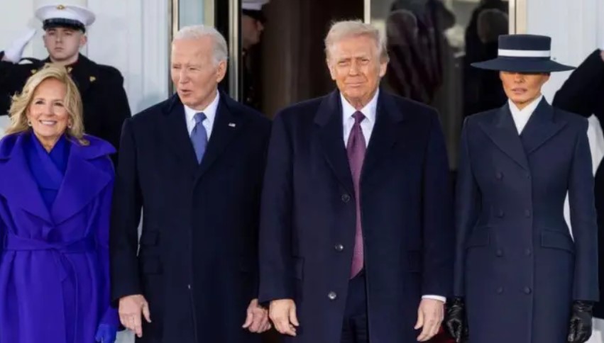 Trump ile Biden, Beyaz Saray’daki geleneksel çay içme seremonisinin ardından yemin töreni için Kongreye geçti