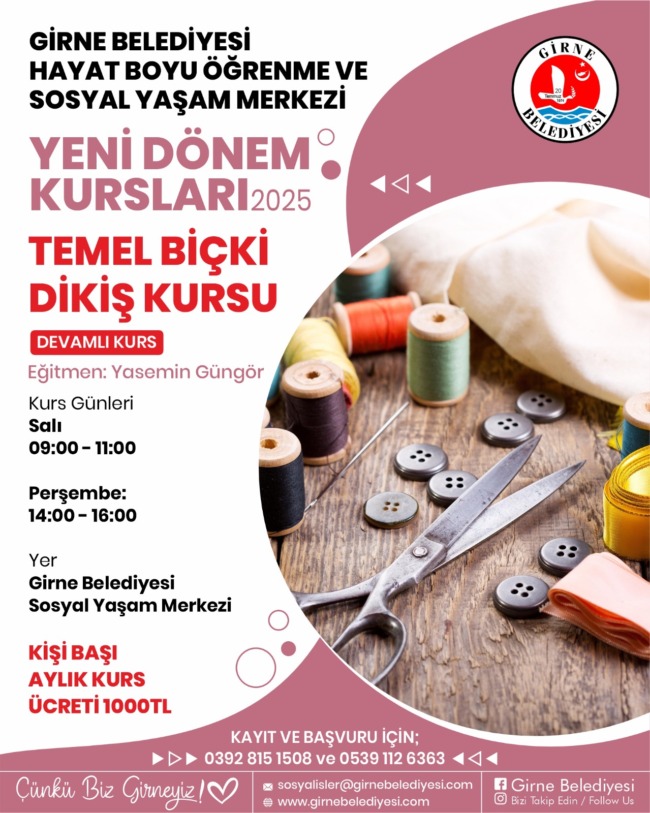 Girne Belediyesi yeni dönem kursları başlıyor