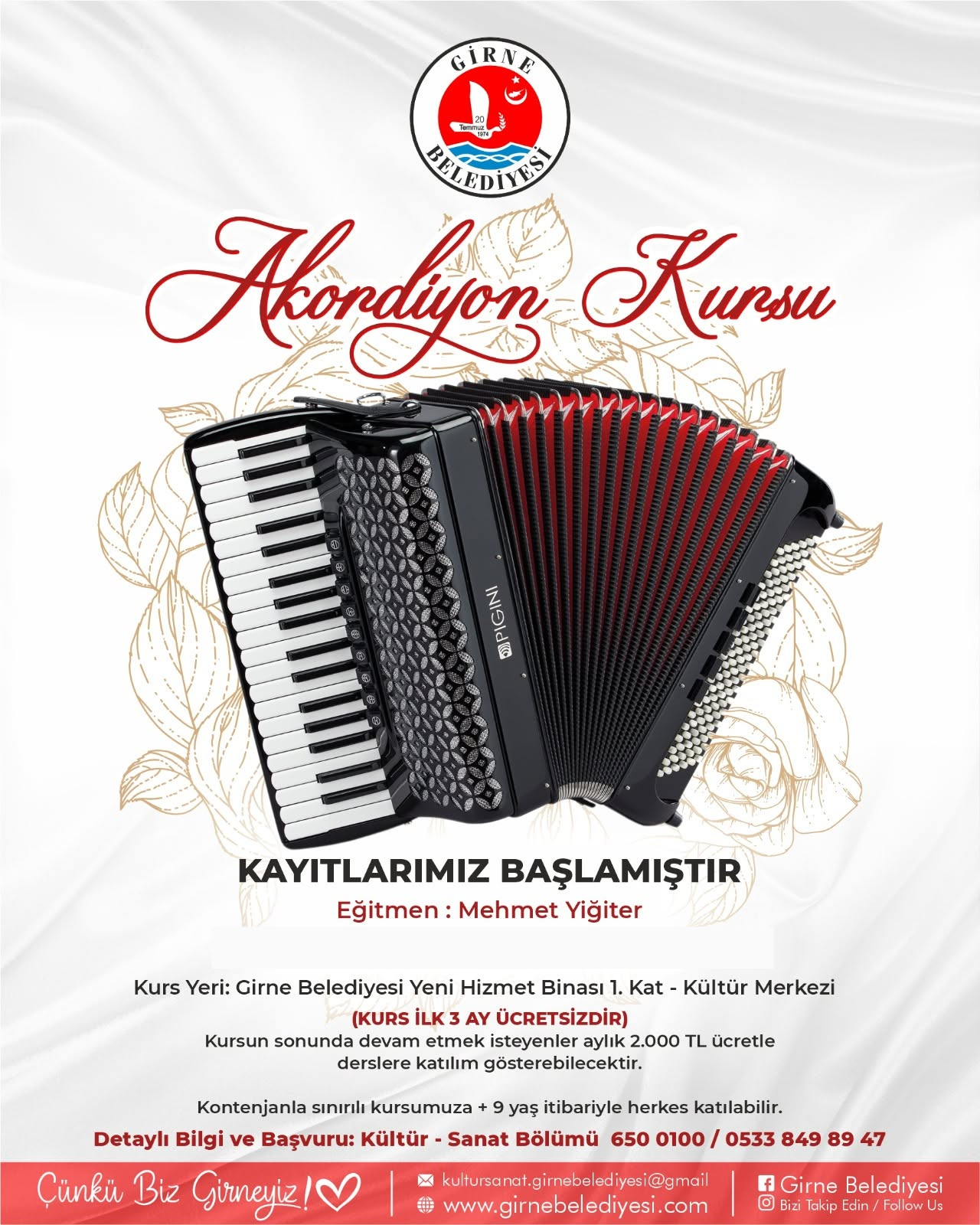 Girne’de akordiyon kursları başladı