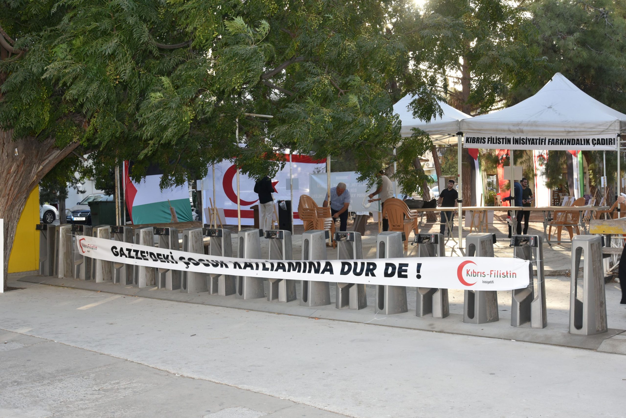 Lefkoşa’da Filistin Dayanışma Çadırı kuruldu