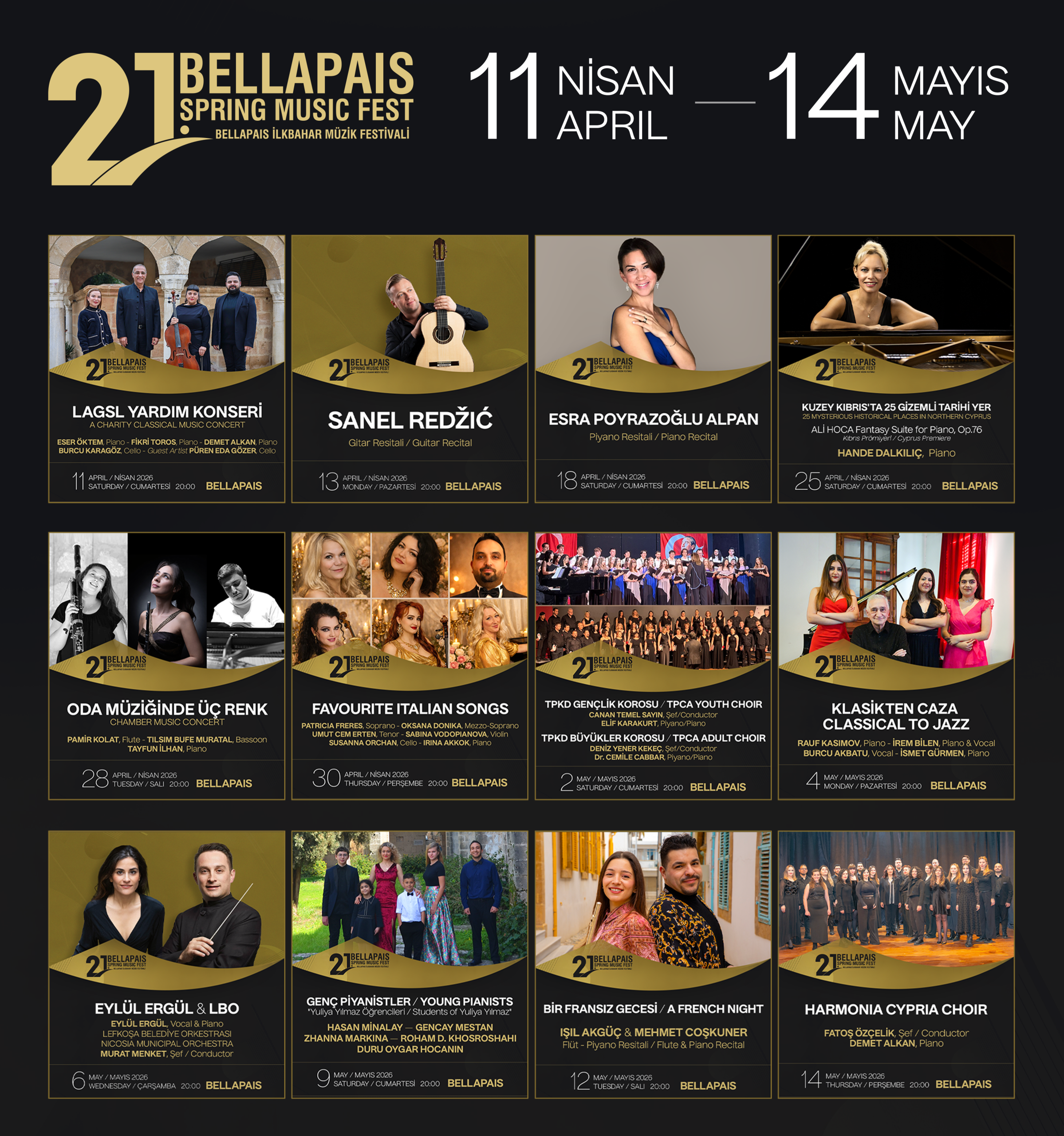 21. Uluslararası Bellapais Müzik Festivali 11 Nisan’da başlıyor