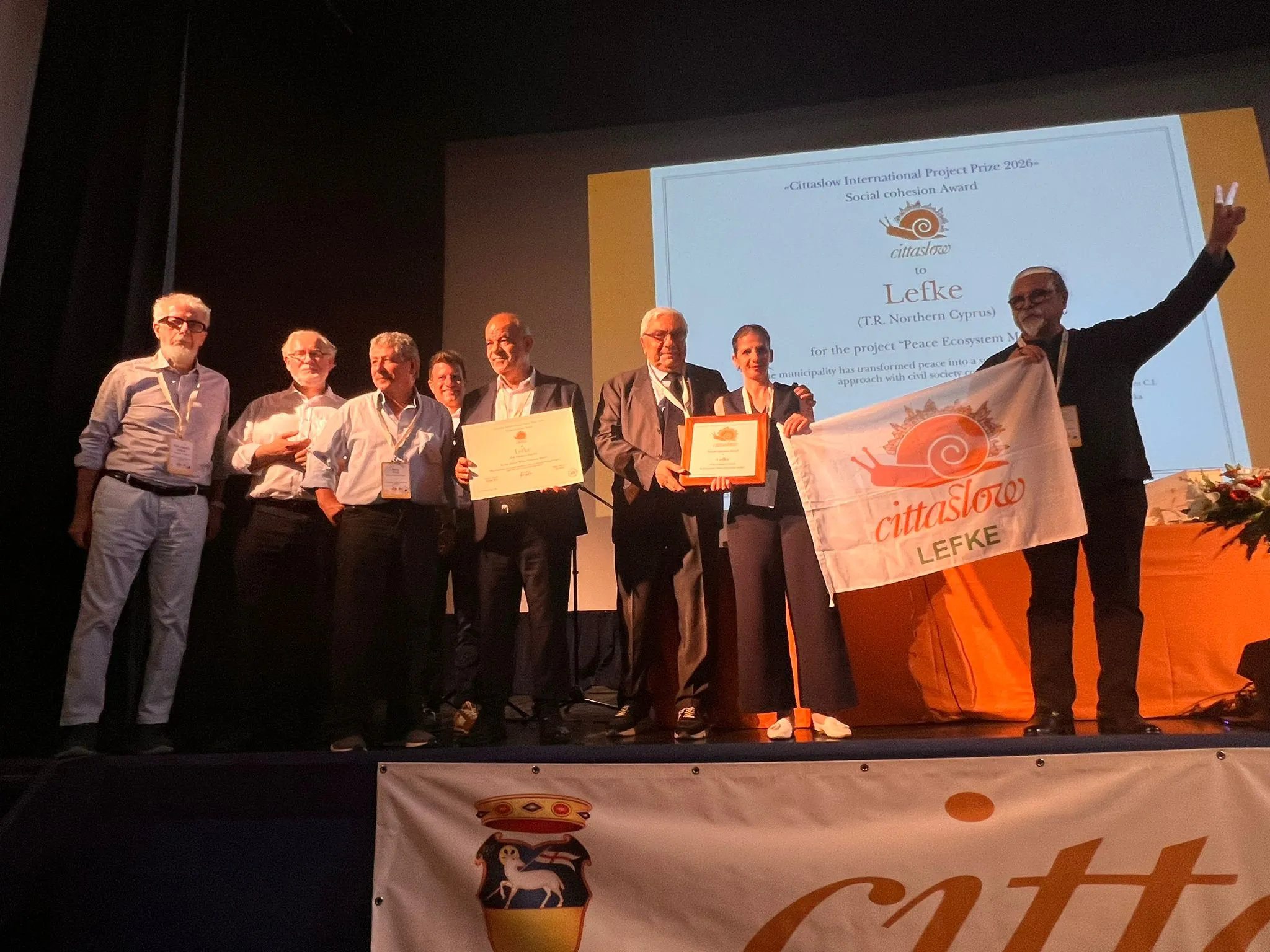 Lefke Belediyesi, Cittaslow Uluslararası Ağı tarafından “Sosyal Uyum” ödülüne layık görüldü